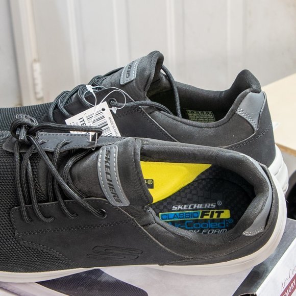 Men Slip on Skechers Black Shoes‎ main image 5